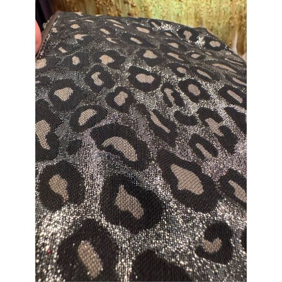 Coach poppy ocelot metallic silver black wristlet/coin purse small bag card case - Picture 4 of 6